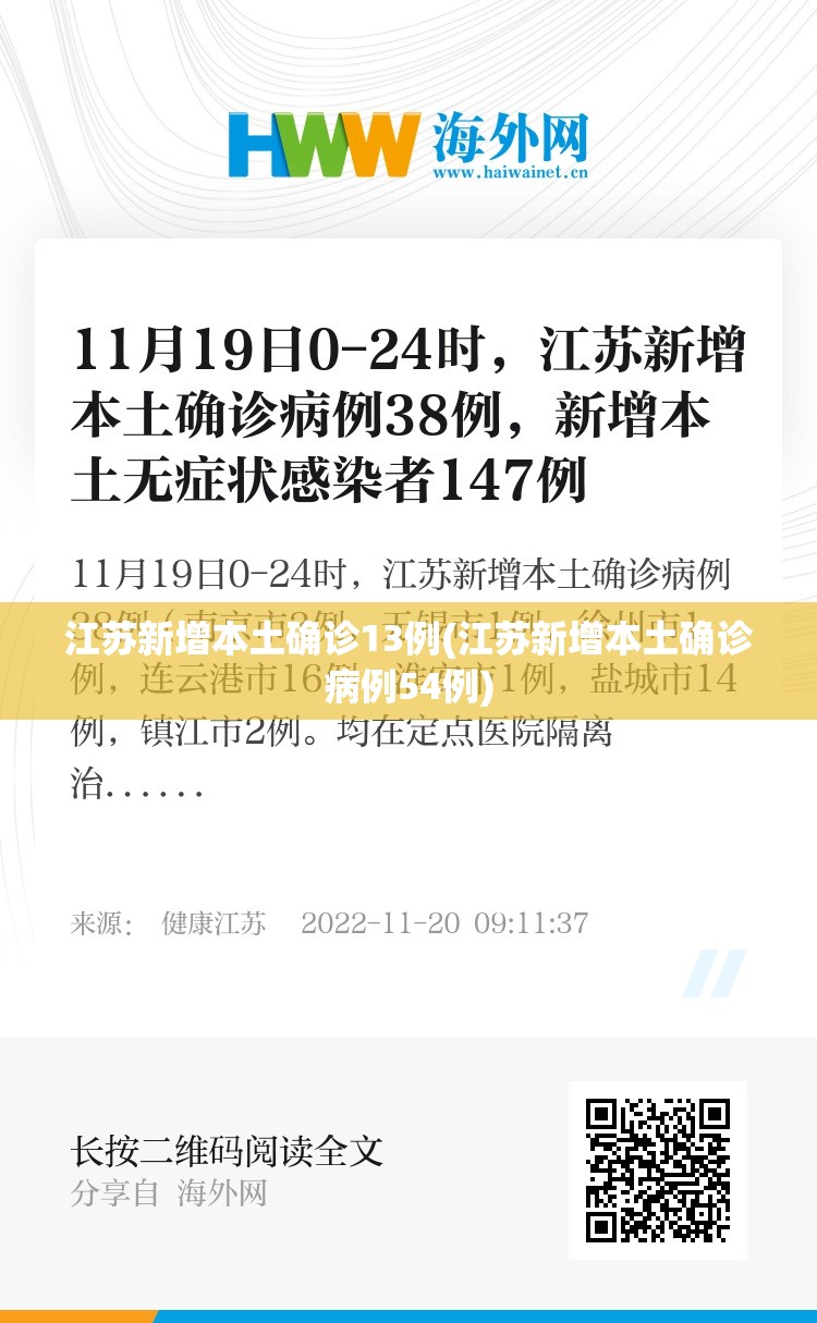 江苏新增本土确诊13例(江苏新增本土确诊病例54例) 江苏新增本土确诊13例(江苏新增本土确诊病例54例)