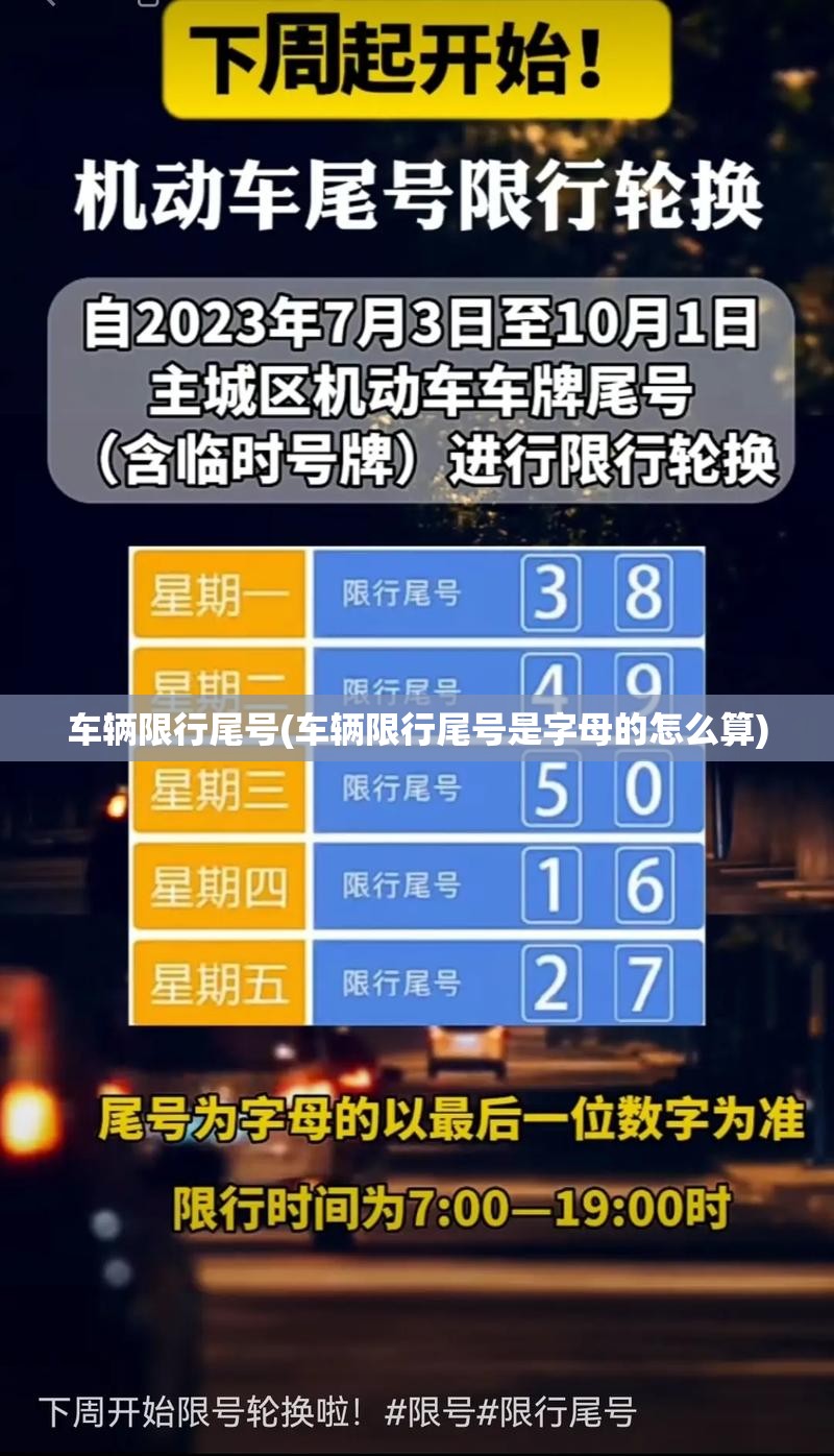 车辆限行尾号(车辆限行尾号是字母的怎么算)
