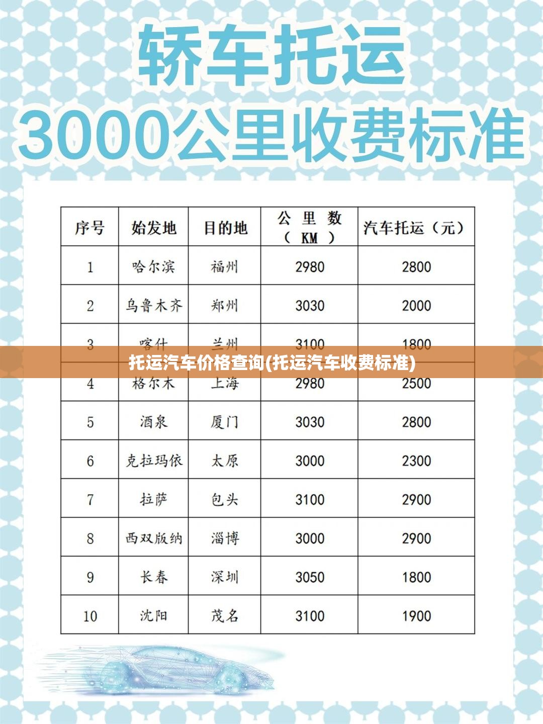 托运汽车价格查询(托运汽车收费标准)