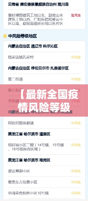 【最新全国疫情风险等级名单,最新全国新冠疫情报告】 【最新全国疫情风险等级名单,最新全国新冠疫情报告】