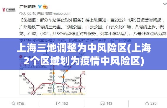 上海三地调整为中风险区(上海2个区域划为疫情中风险区) 上海三地调整为中风险区(上海2个区域划为疫情中风险区)