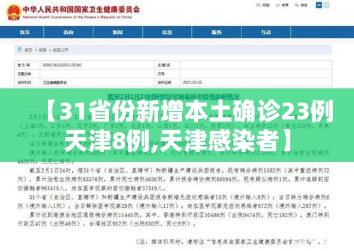 【31省份新增本土确诊23例天津8例,天津感染者】 【31省份新增本土确诊23例天津8例,天津感染者】