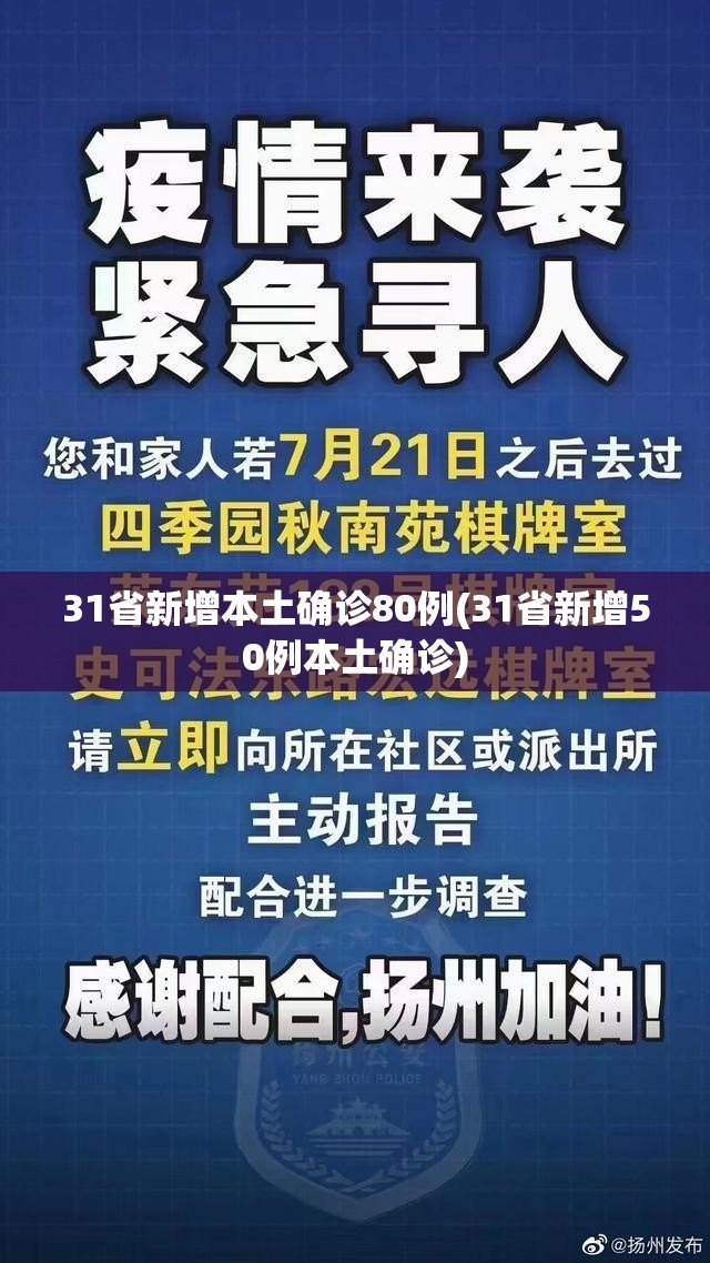 31省新增本土确诊80例(31省新增50例本土确诊) 31省新增本土确诊80例(31省新增50例本土确诊)