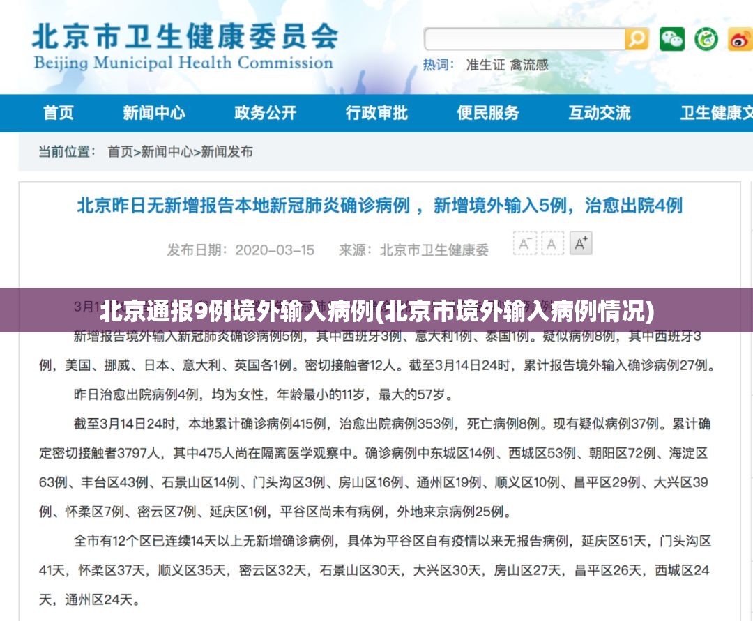 北京通报9例境外输入病例(北京市境外输入病例情况) 北京通报9例境外输入病例(北京市境外输入病例情况)