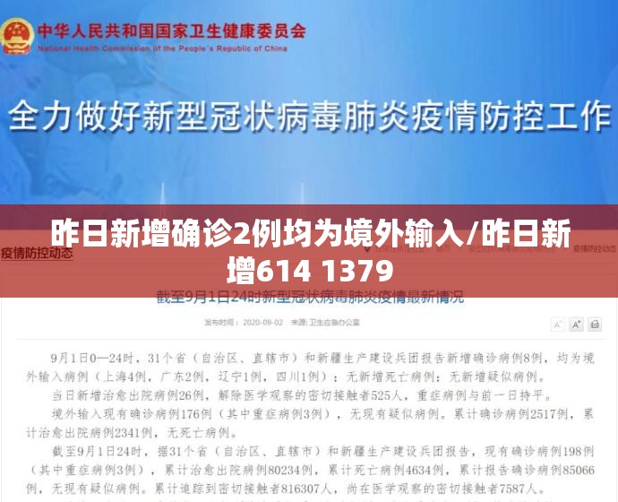昨日新增确诊2例均为境外输入/昨日新增614 1379 昨日新增确诊2例均为境外输入/昨日新增614 1379