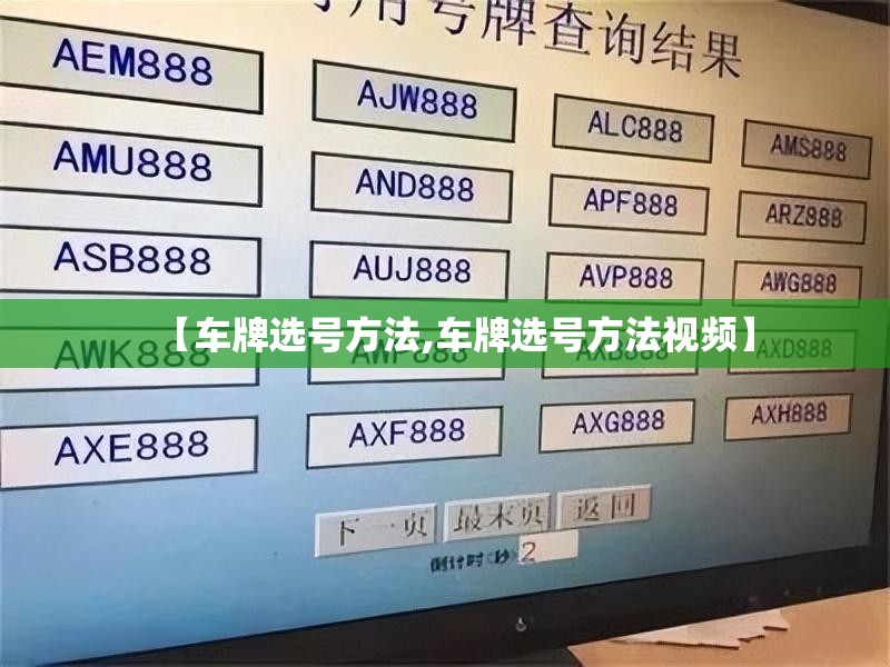 【车牌选号方法,车牌选号方法视频】