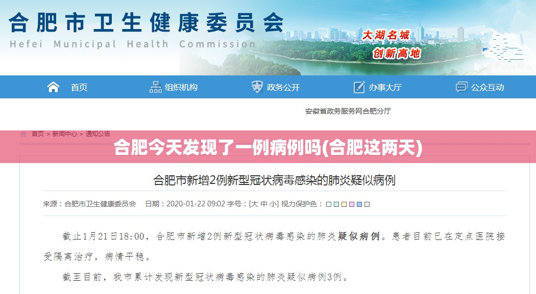 合肥今天发现了一例病例吗(合肥这两天) 合肥今天发现了一例病例吗(合肥这两天)