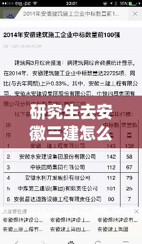 研究生去安徽三建怎么样(安徽三建厉害吗) 研究生去安徽三建怎么样(安徽三建厉害吗)