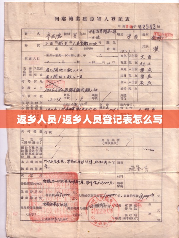 返乡人员/返乡人员登记表怎么写 返乡人员/返乡人员登记表怎么写