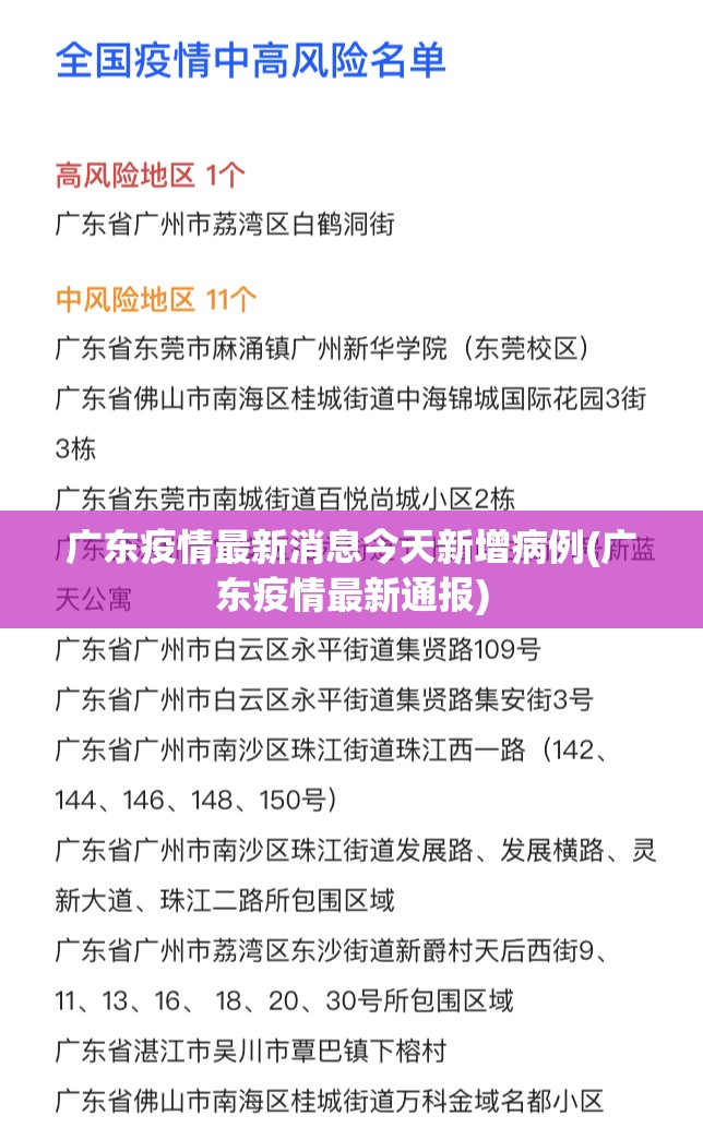 广东疫情最新消息今天新增病例(广东疫情最新通报) 广东疫情最新消息今天新增病例(广东疫情最新通报)