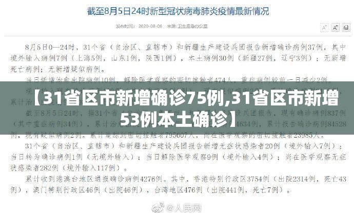 【31省区市新增确诊75例,31省区市新增53例本土确诊】