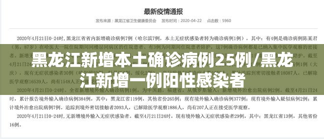黑龙江新增本土确诊病例25例/黑龙江新增一例阳性感染者 黑龙江新增本土确诊病例25例/黑龙江新增一例阳性感染者