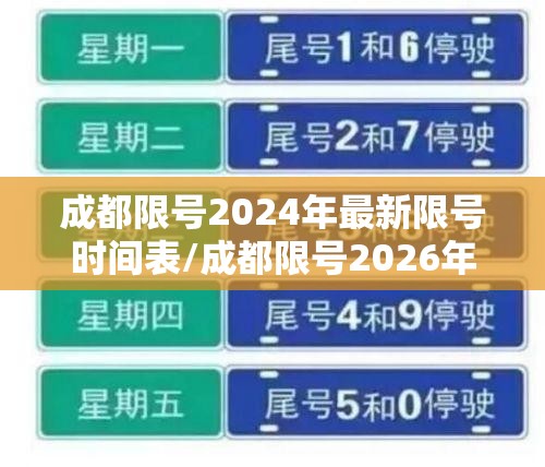 成都限号2024年最新限号时间表/成都限号2026年最新限号规定