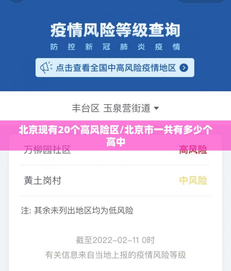 北京现有20个高风险区/北京市一共有多少个高中 北京现有20个高风险区/北京市一共有多少个高中