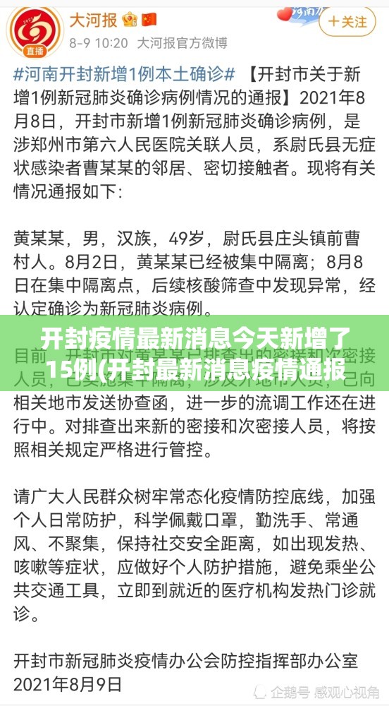 开封疫情最新消息今天新增了15例(开封最新消息疫情通报) 开封疫情最新消息今天新增了15例(开封最新消息疫情通报)