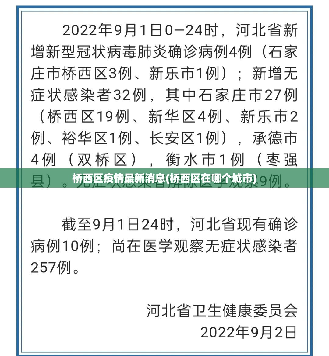 桥西区疫情最新消息(桥西区在哪个城市) 桥西区疫情最新消息(桥西区在哪个城市)