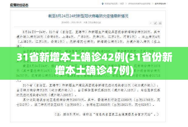 31省新增本土确诊42例(31省份新增本土确诊47例)