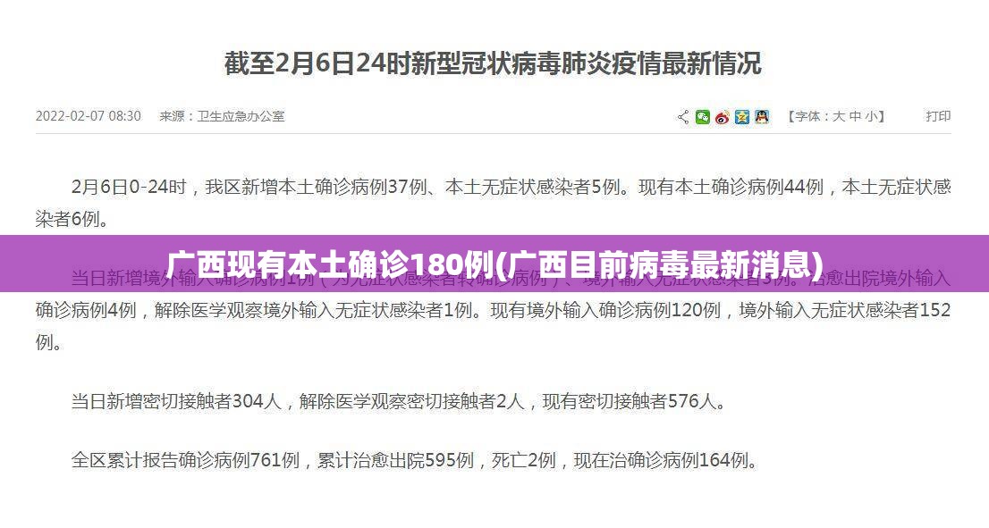 广西现有本土确诊180例(广西目前病毒最新消息) 广西现有本土确诊180例(广西目前病毒最新消息)