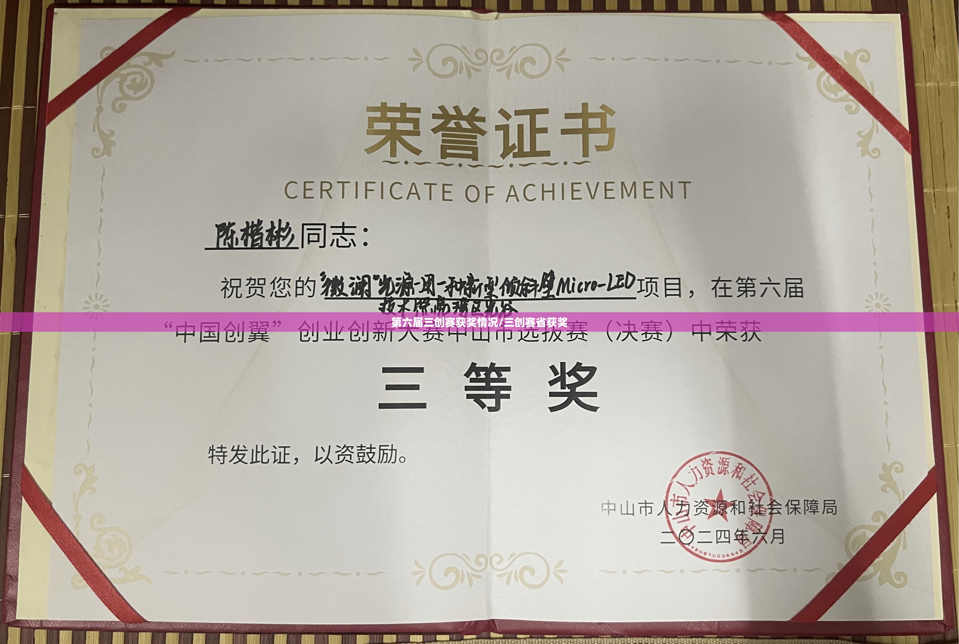 第六届三创赛获奖情况/三创赛省获奖