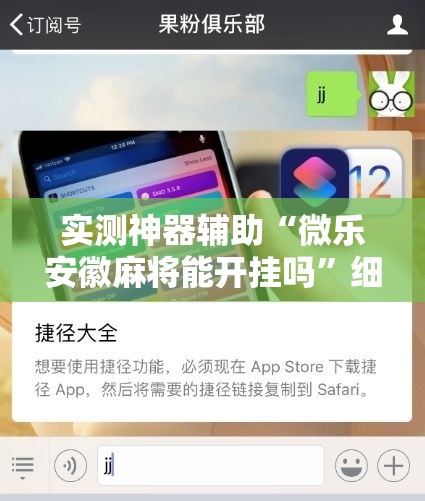 实测神器辅助“微乐安徽麻将能开挂吗”细辅助教程分享