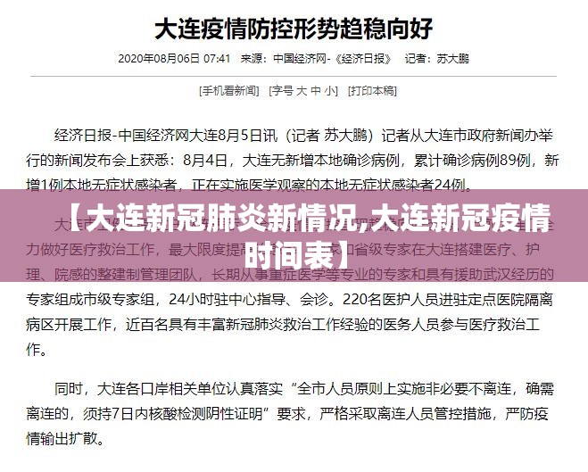 【大连新冠肺炎新情况,大连新冠疫情时间表】 【大连新冠肺炎新情况,大连新冠疫情时间表】