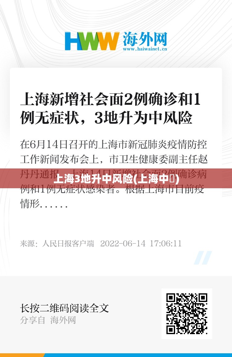 上海3地升中风险(上海中峘) 上海3地升中风险(上海中峘)