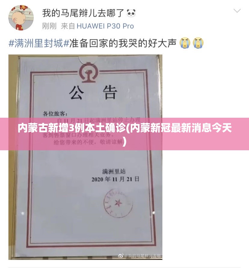 内蒙古新增3例本土确诊(内蒙新冠最新消息今天) 内蒙古新增3例本土确诊(内蒙新冠最新消息今天)