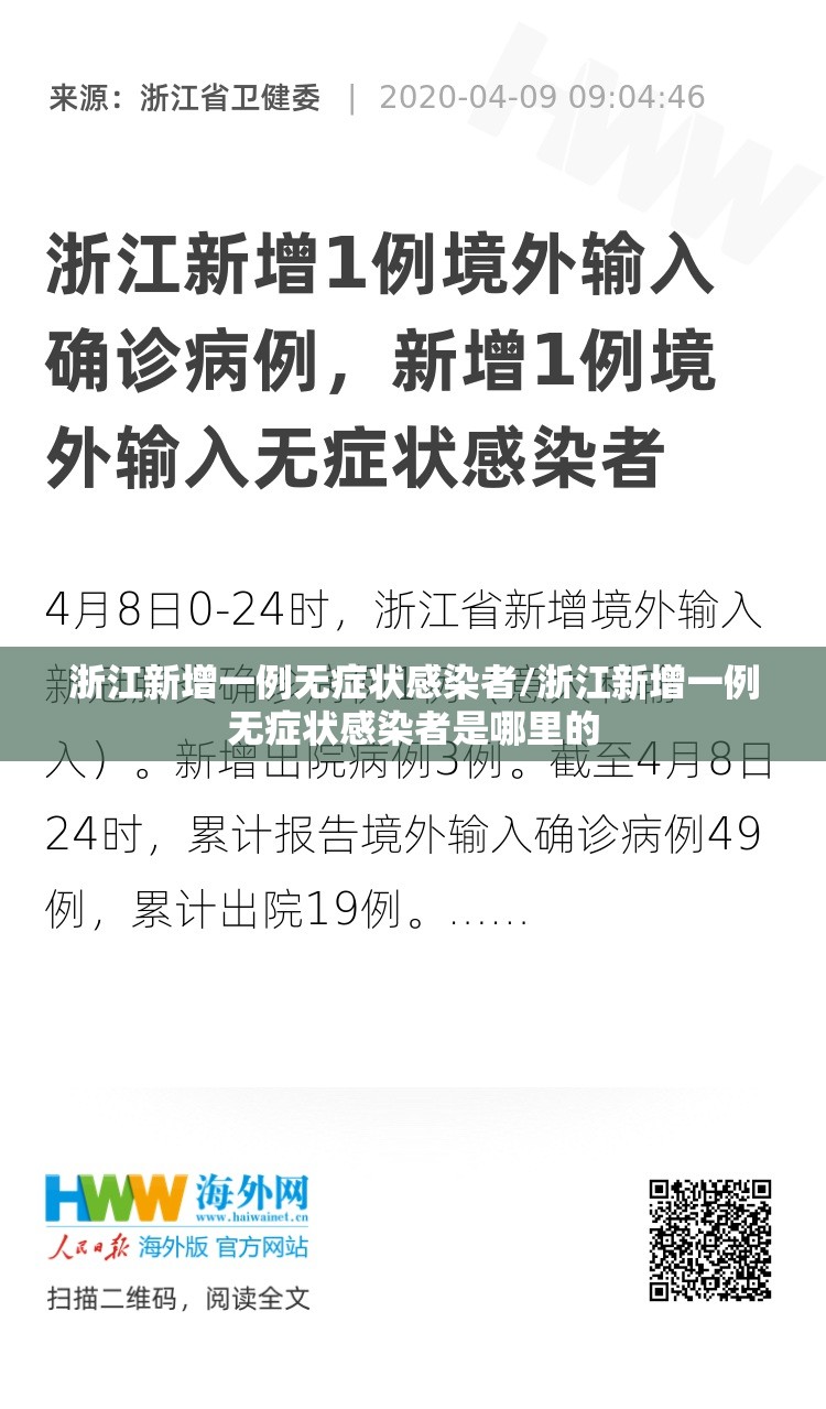 浙江新增一例无症状感染者/浙江新增一例无症状感染者是哪里的 浙江新增一例无症状感染者/浙江新增一例无症状感染者是哪里的