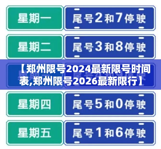 【郑州限号2024最新限号时间表,郑州限号2026最新限行】 【郑州限号2024最新限号时间表,郑州限号2026最新限行】
