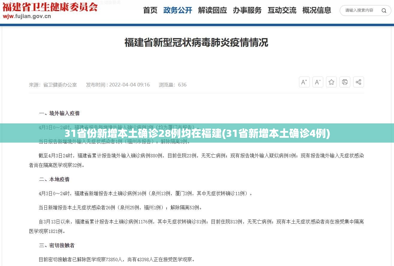 31省份新增本土确诊28例均在福建(31省新增本土确诊4例) 31省份新增本土确诊28例均在福建(31省新增本土确诊4例)