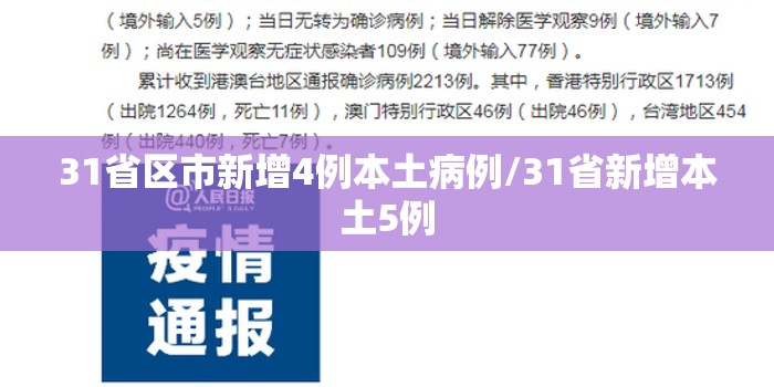 31省区市新增4例本土病例/31省新增本土5例 31省区市新增4例本土病例/31省新增本土5例