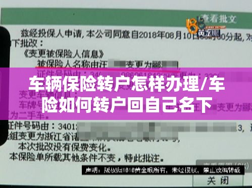 车辆保险转户怎样办理/车险如何转户回自己名下 车辆保险转户怎样办理/车险如何转户回自己名下