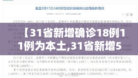 【31省新增确诊18例11例为本土,31省新增57例本土确诊】 【31省新增确诊18例11例为本土,31省新增57例本土确诊】