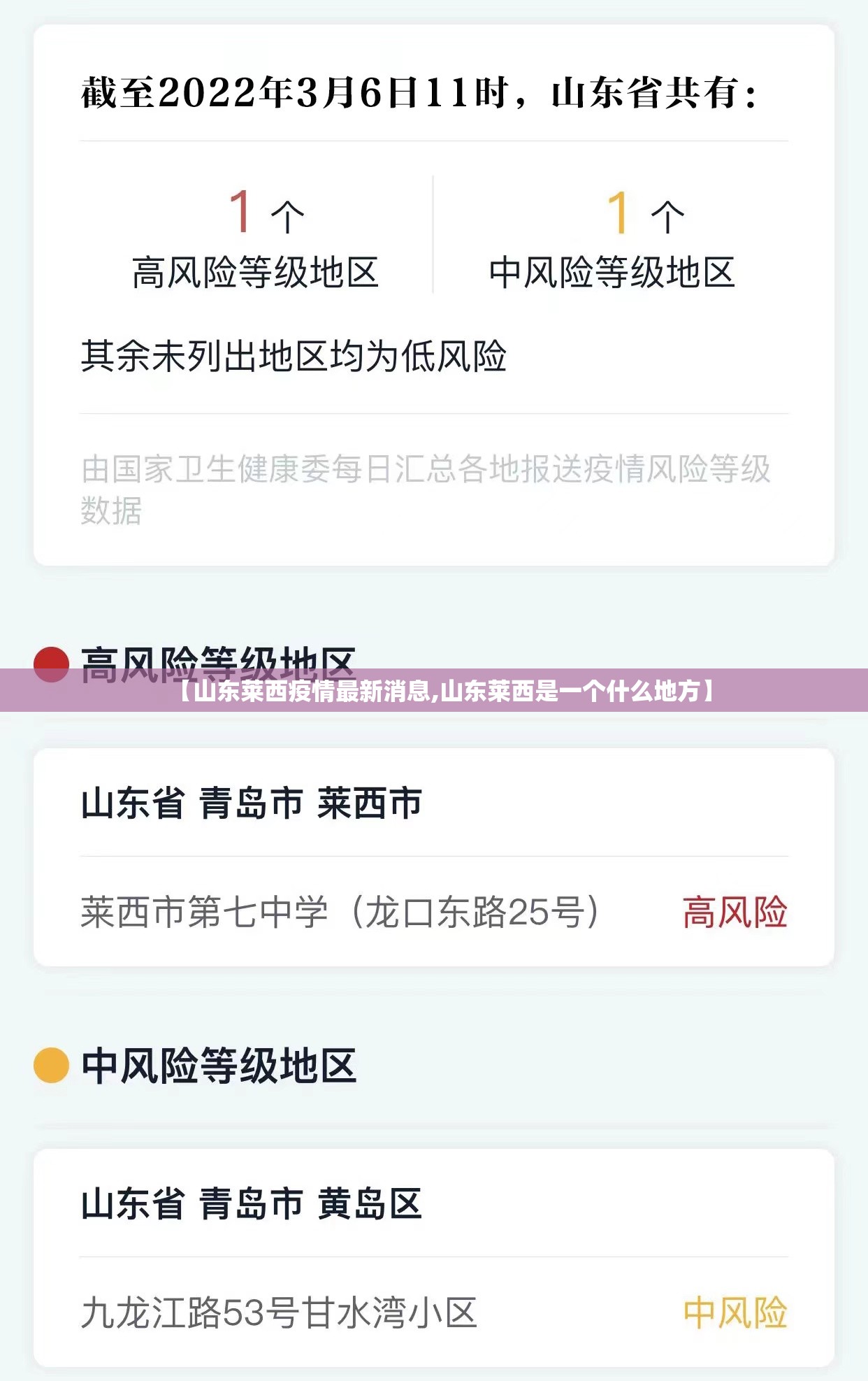 【山东莱西疫情最新消息,山东莱西是一个什么地方】 【山东莱西疫情最新消息,山东莱西是一个什么地方】