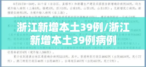 浙江新增本土39例/浙江新增本土39例病例 浙江新增本土39例/浙江新增本土39例病例
