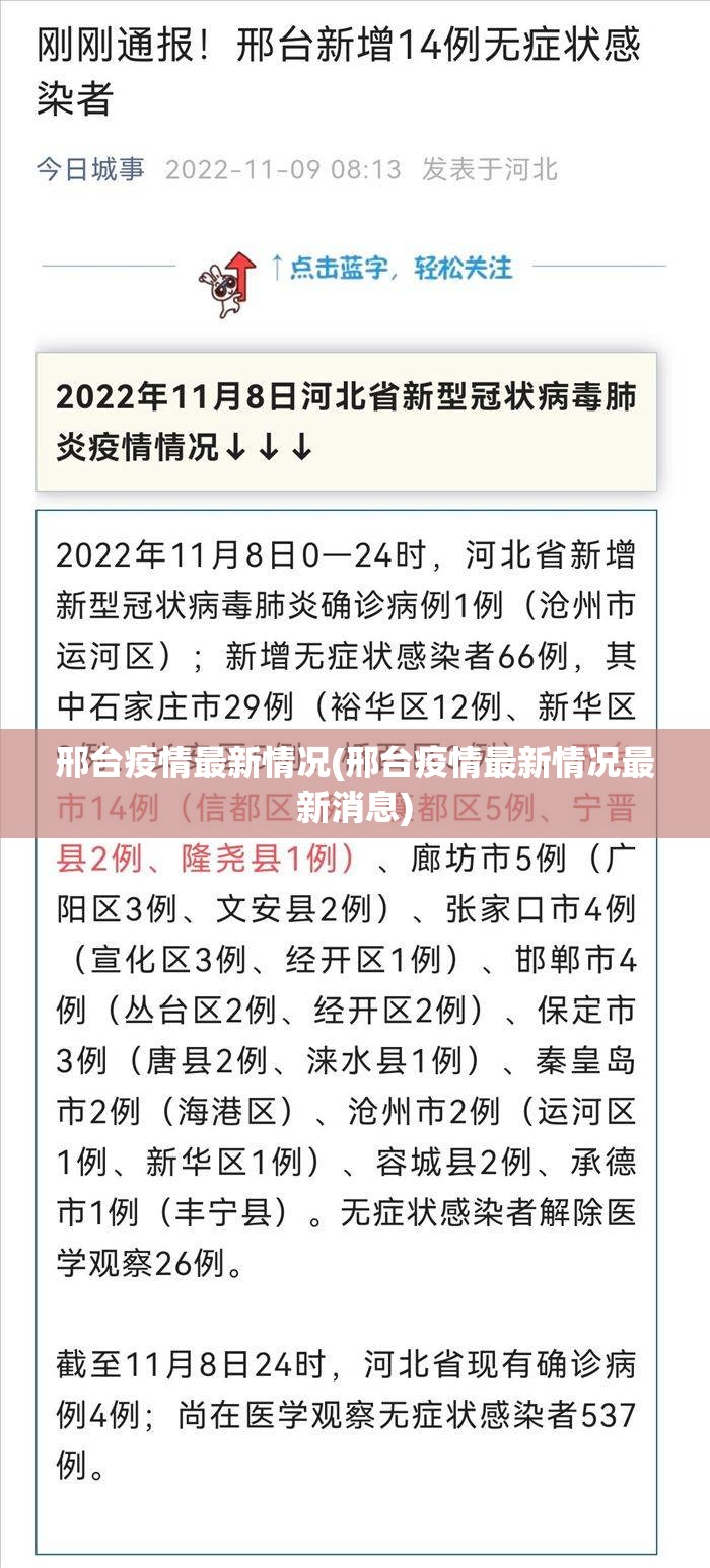 邢台疫情最新情况(邢台疫情最新情况最新消息) 邢台疫情最新情况(邢台疫情最新情况最新消息)