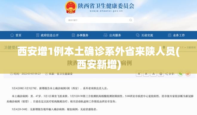 西安增1例本土确诊系外省来陕人员(西安新增) 西安增1例本土确诊系外省来陕人员(西安新增)