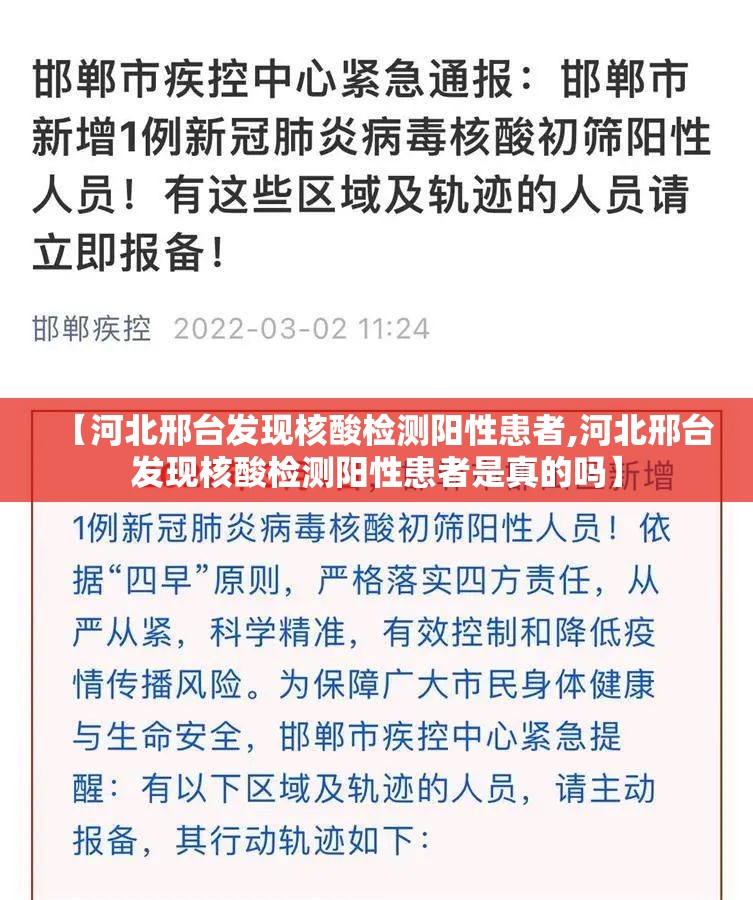 【河北邢台发现核酸检测阳性患者,河北邢台发现核酸检测阳性患者是真的吗】