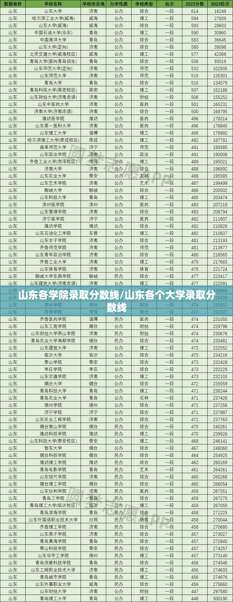 山东各学院录取分数线/山东各个大学录取分数线 山东各学院录取分数线/山东各个大学录取分数线