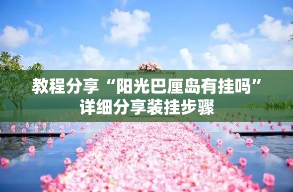 教程分享“阳光巴厘岛有挂吗”详细分享装挂步骤