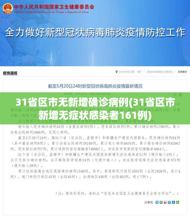 31省区市无新增确诊病例(31省区市新增无症状感染者161例) 31省区市无新增确诊病例(31省区市新增无症状感染者161例)