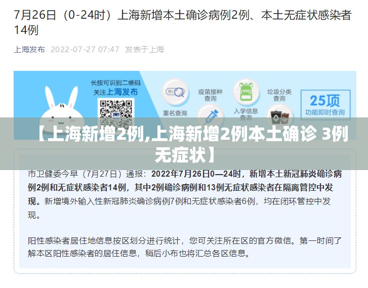 【上海新增2例,上海新增2例本土确诊 3例无症状】 【上海新增2例,上海新增2例本土确诊 3例无症状】