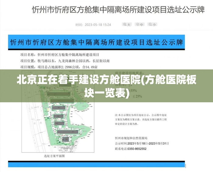 北京正在着手建设方舱医院(方舱医院板块一览表) 北京正在着手建设方舱医院(方舱医院板块一览表)