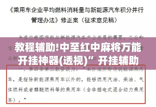教程辅助!中至红中麻将万能开挂神器(透视)”开挂辅助脚本+详细开挂安装教程