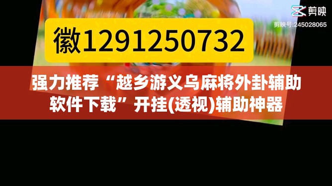 强力推荐“越乡游义乌麻将外卦辅助软件下载	”开挂(透视)辅助神器