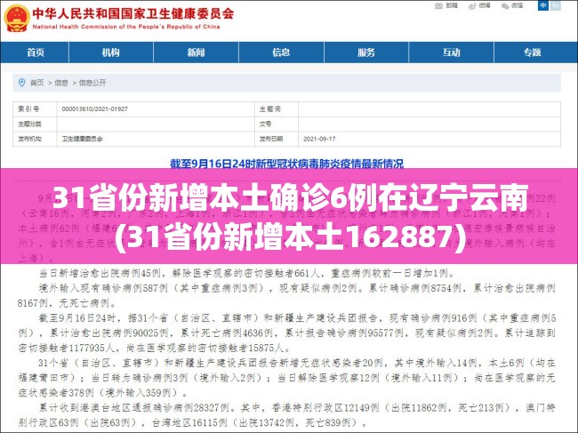 31省份新增本土确诊6例在辽宁云南(31省份新增本土162887)