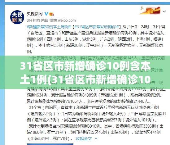 31省区市新增确诊10例含本土1例(31省区市新增确诊101例 其中本土98例)