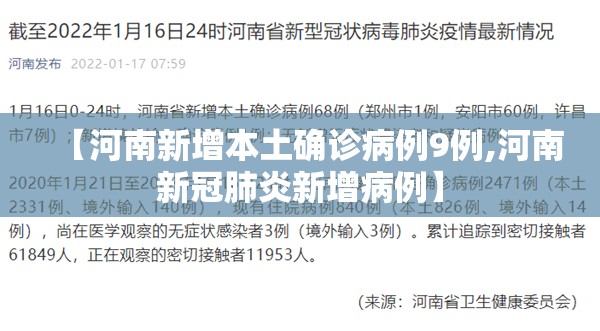 【河南新增本土确诊病例9例,河南新冠肺炎新增病例】 【河南新增本土确诊病例9例,河南新冠肺炎新增病例】
