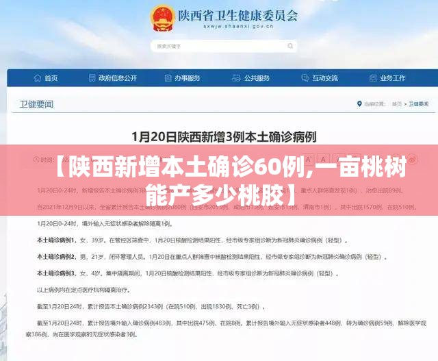 【陕西新增本土确诊60例,一亩桃树能产多少桃胶】 【陕西新增本土确诊60例,一亩桃树能产多少桃胶】