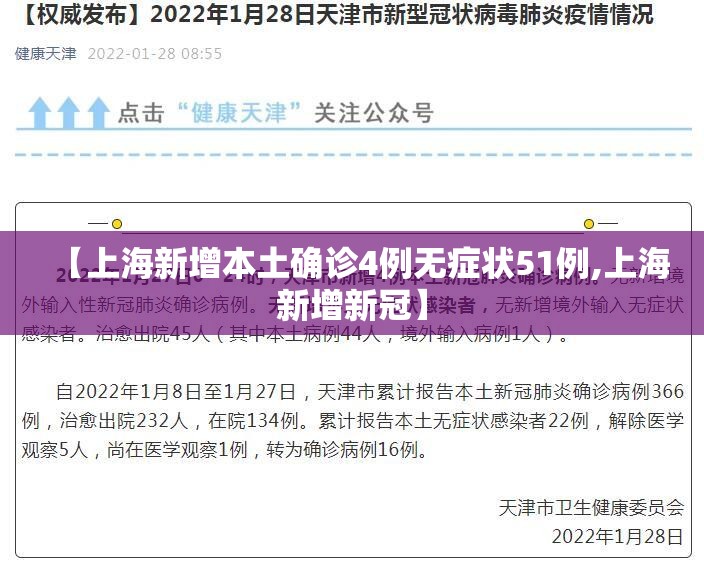 【上海新增本土确诊4例无症状51例,上海新增新冠】 【上海新增本土确诊4例无症状51例,上海新增新冠】